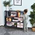 thumbnail image 1 of HOMCOM 3-Tier Child Bookcase Open Shelves Cabinet Floor Standing Cube Storage Organizer with Drawers - Pink, 1 of 9