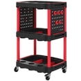 thumbnail image 1 of HOMCOM 3-Tier Rolling Tool Cart with Wheels, Plastic Utility Cart, Black, 1 of 8