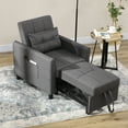 thumbnail image 1 of HOMCOM 3-in-1 Convertible Chair Bed, Multi-Functional Single Sofa Bed, Pull Out Sleeper Chair with Adjustable Backrest, Pillow, and Pockets, Gray, 1 of 9