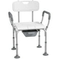 thumbnail image 1 of HOMCOM 3-in-1 Shower Chair with Handles and Footpads for Elderly, White, 1 of 8
