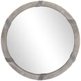 thumbnail image 1 of HOMCOM 30.75" Wood Wall Mirror, Farmhouse Decorative e Round Mirror for Wall Decor in Living Room, Bedroom, Natural Wood Color, 1 of 5