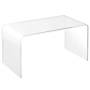 HOMCOM 32" Long Rectangle All Acrylic 15mm Thick Waterfall Coffee Table, Clear