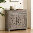 thumbnail image 1 of HOMCOM Kitchen Buffet Sideboard with Drawer, Compact Coffee Bar with Adjustable Shelf for Dining Room, Rustic Brown, Gray, 1 of 9