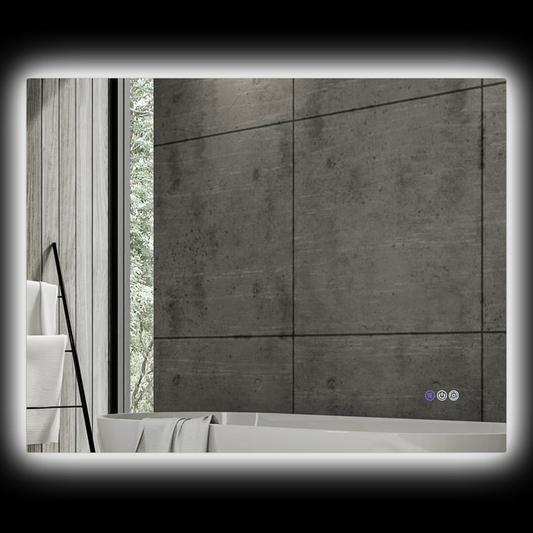 HOMCOM 35 x 28 Dimmable LED Bathroom Mirror w Infinite Color Temp Walmart