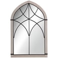 thumbnail image 1 of HOMCOM 36.5" x 23.5" Large Farmhouse Wall Mirror, Arch Window Mirror for Wall Decor in Living Room, Bedroom, Entryway, Rustic Wood Grain, 1 of 8