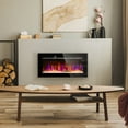 thumbnail image 1 of HOMCOM 36" Electric Fireplace Heater Recessed or Wall Mounted with Remote Control, 8H Timer, Adjustable Flame Color and Brightness, Log and Crystal, 1 of 9