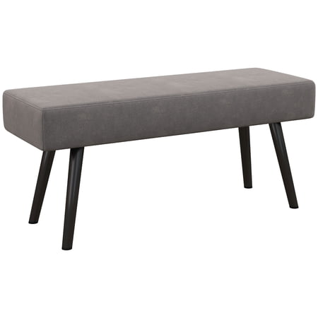 Homiyad 39 Inches Upholstered Bedroom Bench, Modern End of Bed Bench with Steel Legs, Gray