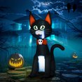 thumbnail image 1 of HOMCOM 4.1 ft Inflatable Halloween Black Cat Outdoor LED Light Yard Decoration, 1 of 9