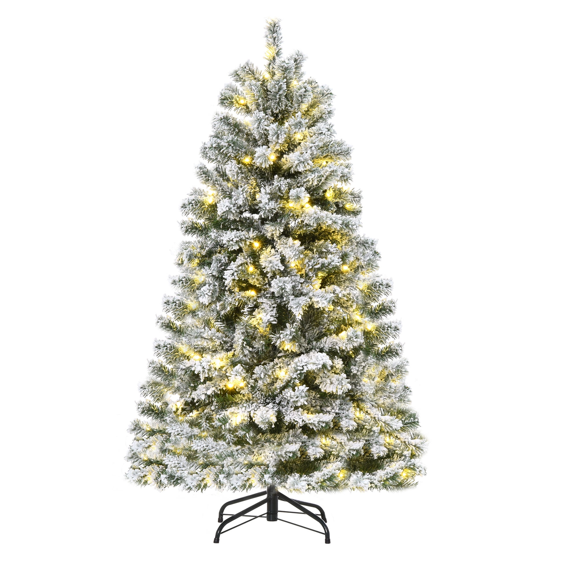 5ft Snow-Flocked Artificial Christmas Tree – 407 Tips, Full & Lush Design
