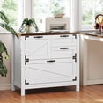 thumbnail image 1 of HOMCOM 4 Drawer File Cabinet, Farmhouse Lateral Filing Cabinet with Adjustable Hanging Rails for Letter/A4/Legal Size Files, Printer Stand, White, 1 of 9