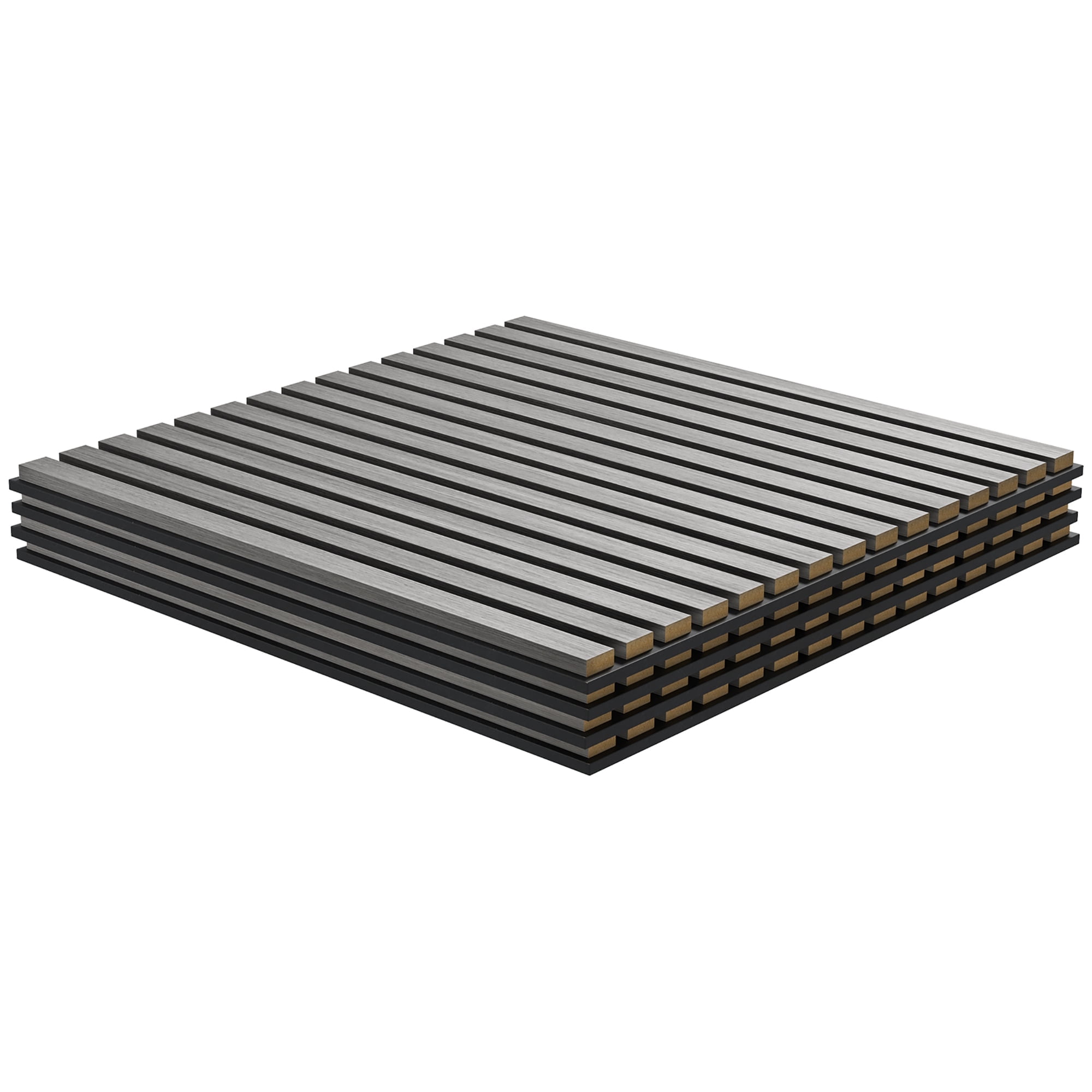 HOMCOM 4 Pack Acoustic Wall Panels, 24" x 24" Wood Wall Panels, Gray