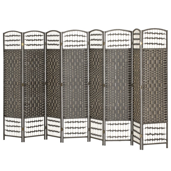 HOMCOM 4 Panel Room Divider, Folding Screen, 5.6', Dark Gray