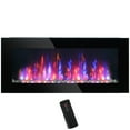 thumbnail image 1 of HOMCOM 41.3" 1500W Electric Wall-Mounted Fireplace with Flame Effect, 7 Color Background Light, Black, 1 of 6
