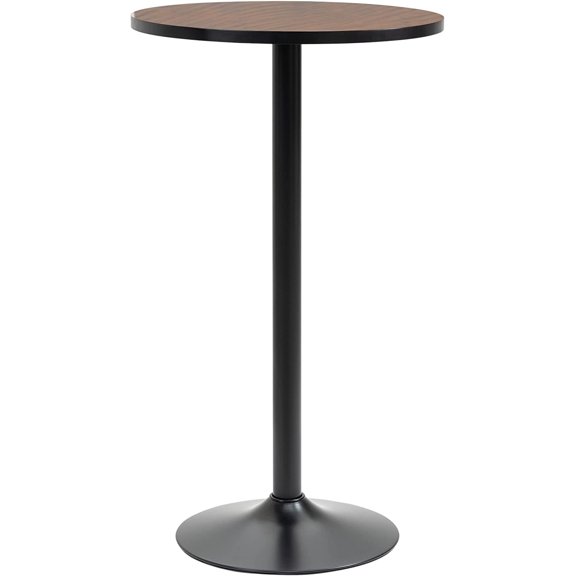 HOMCOM 41" H Rustic Industrial Metal Elm Wood Top Bar Height Standing Pub Table