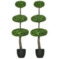 thumbnail image 1 of HOMCOM 43.25" Indoor & Outdoor Boxwood Topiary Artificial Plants (2 Count), 1 of 8