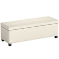 thumbnail image 1 of HOMCOM 47 Inches Storage Ottoman Bench, Foot Rest with Removable Lid, Beige, 1 of 9