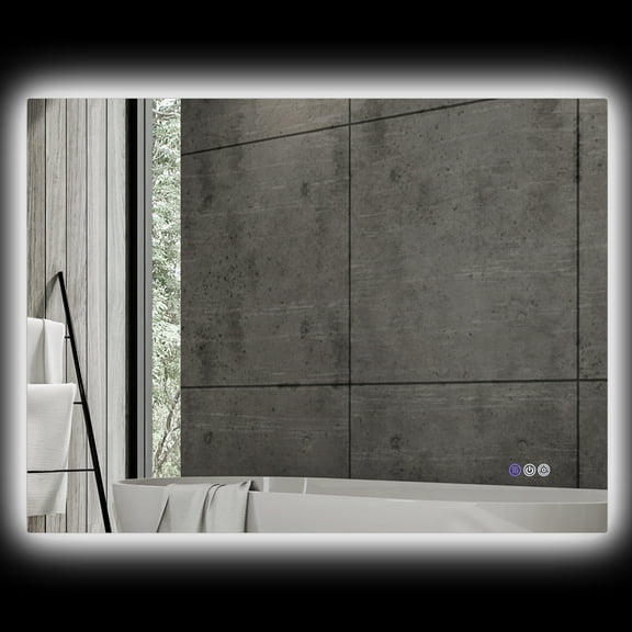 HOMCOM 47" x 35" Dimmable LED Bathroom Mirror w/ Infinite Color Temp