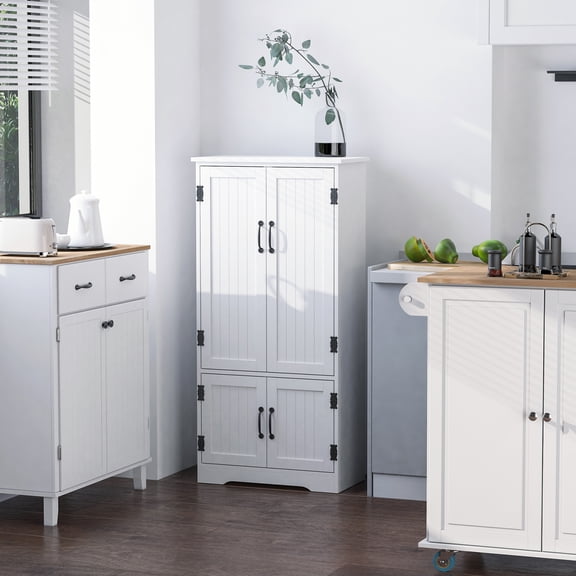 HOMCOM 48.5" Kitchen Pantry, Storage Cabinet, Cupboard Organizer