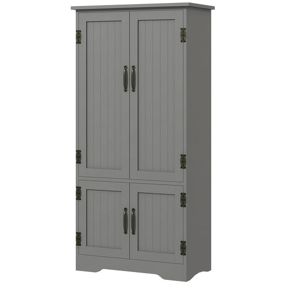 HOMCOM 48.5"  Kitchen Pantry, Storage Cabinet, Cupboard Organizer, Gray