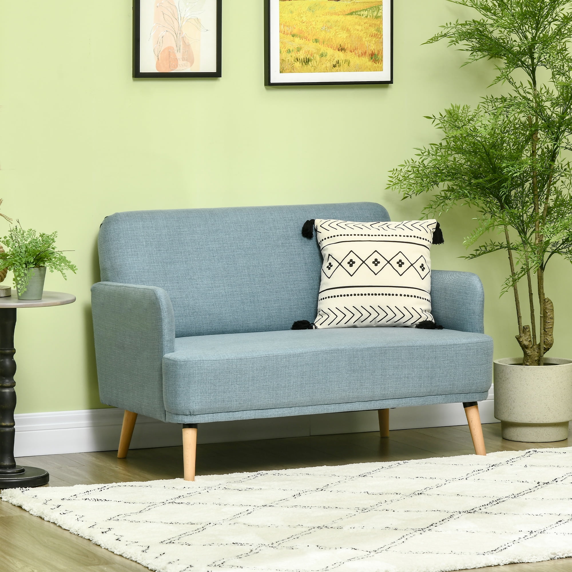 Free Shipping! \HOMCOM Blue 48\\ Loveseat Sofa, Modern Small Couch