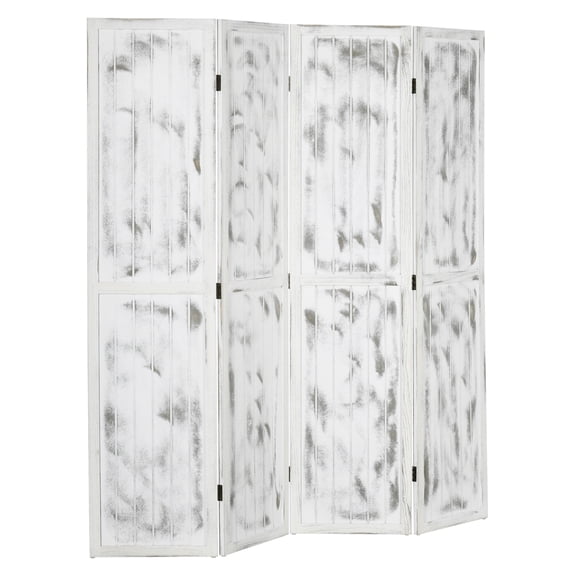 HOMCOM 5.5' 4 Panel Room Divider Folding Privacy Screen Panels, White