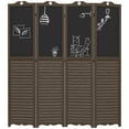 thumbnail image 1 of HOMCOM 5.5' 4 Panel Room Divider, Indoor Privacy Screens for Home, Brown, 1 of 8