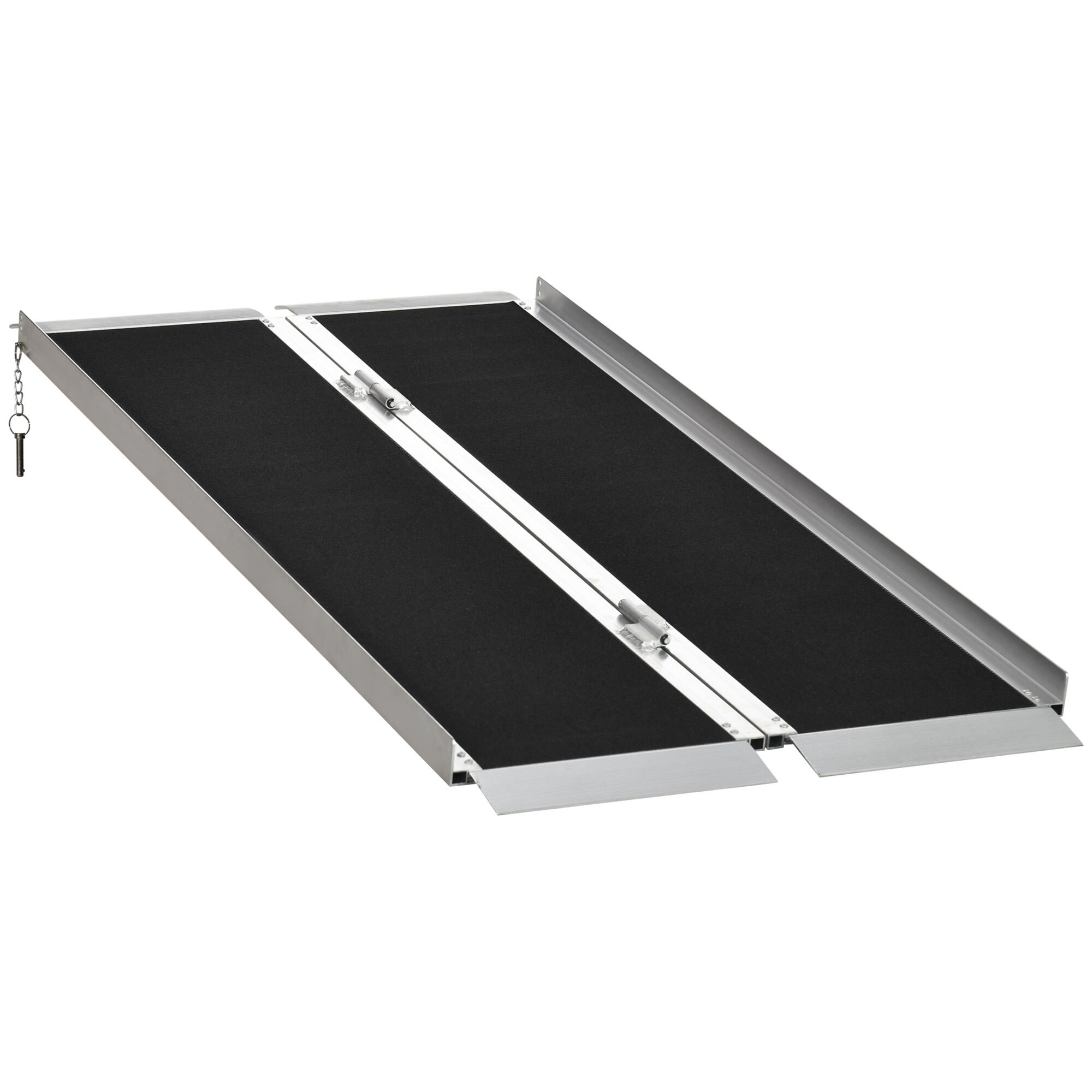 HOMCOM 5' Aluminum Portable Wheelchair Ramp for Home, Steps, Doorways ...