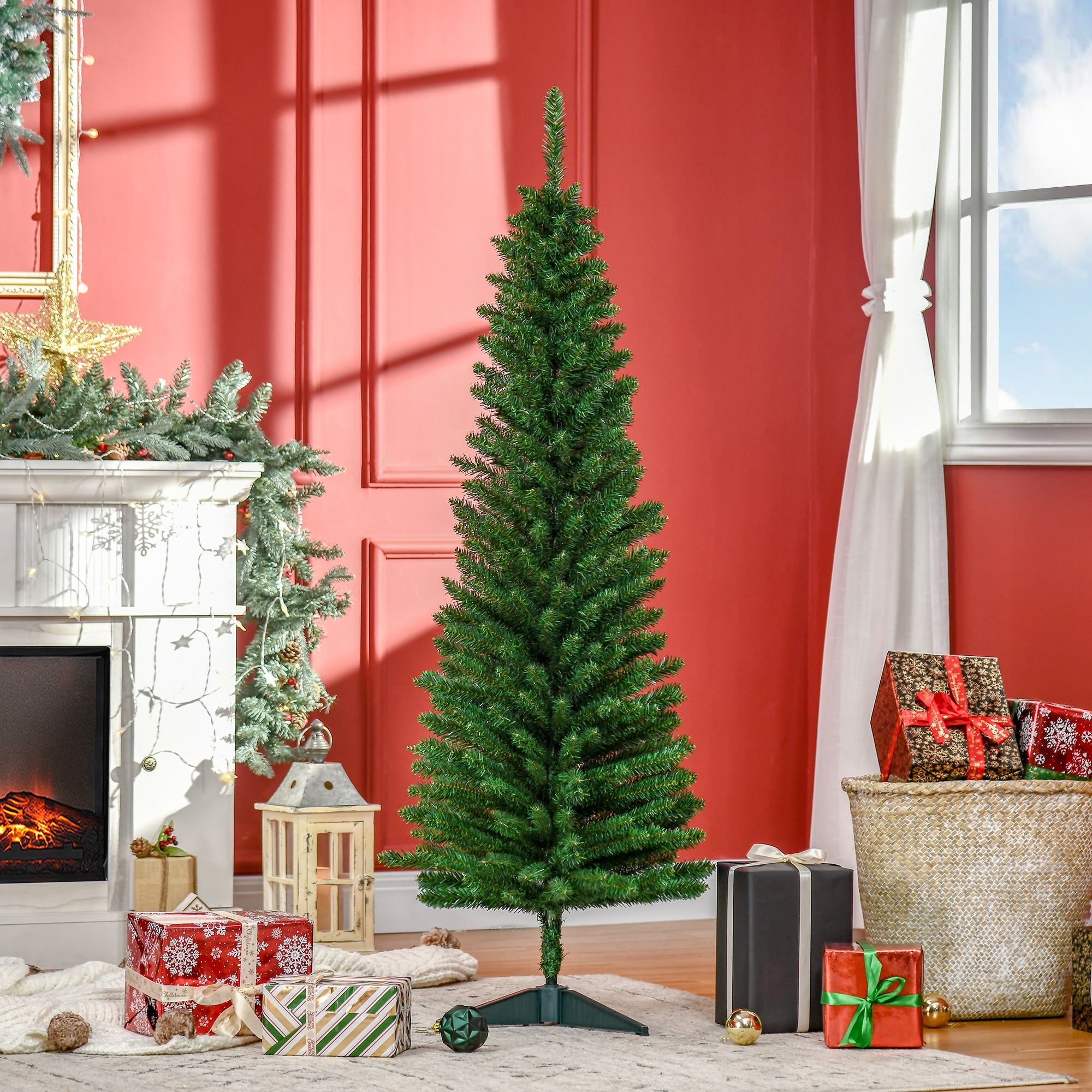 5' Artificial Pencil Christmas Tree, Slim Xmas Tree with 294 — free download