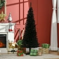 thumbnail image 1 of HOMCOM 5' Artificial Pencil Christmas Tree, Slim Xmas Tree with 294 Realistic Branch Tips and Plastic Stand, Black, 1 of 9