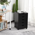 thumbnail image 1 of HOMCOM 5 Drawer Storage Organizer Office Cabinet with Nordic Minimalist Modern Style & Wheels, Black, 1 of 8