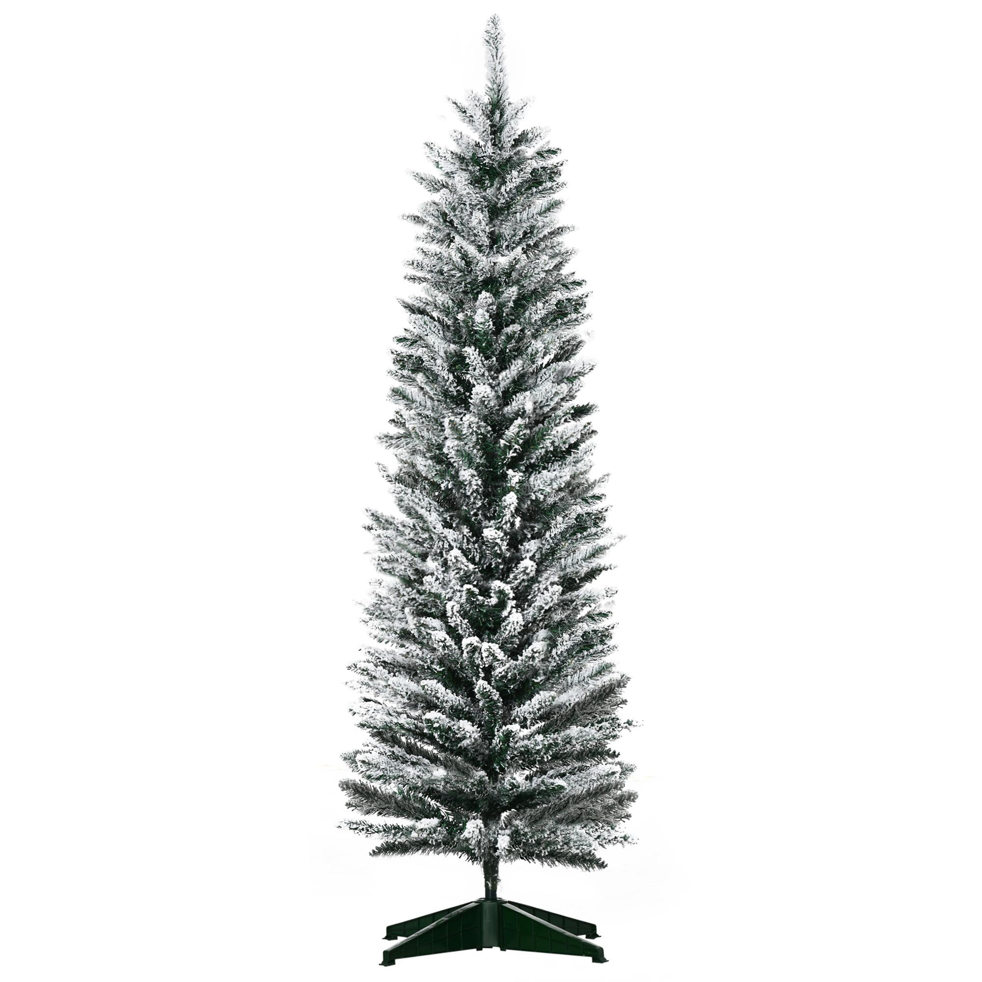 5' Snow Flocked Artificial Christmas Tree Slim Xmas Tree with