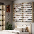 thumbnail image 1 of HOMCOM 5-Tier Display Cabinet, Wall-Mounted Glass Door Cabinet with 4 Adjustable Shelves, Oak and White, 1 of 9