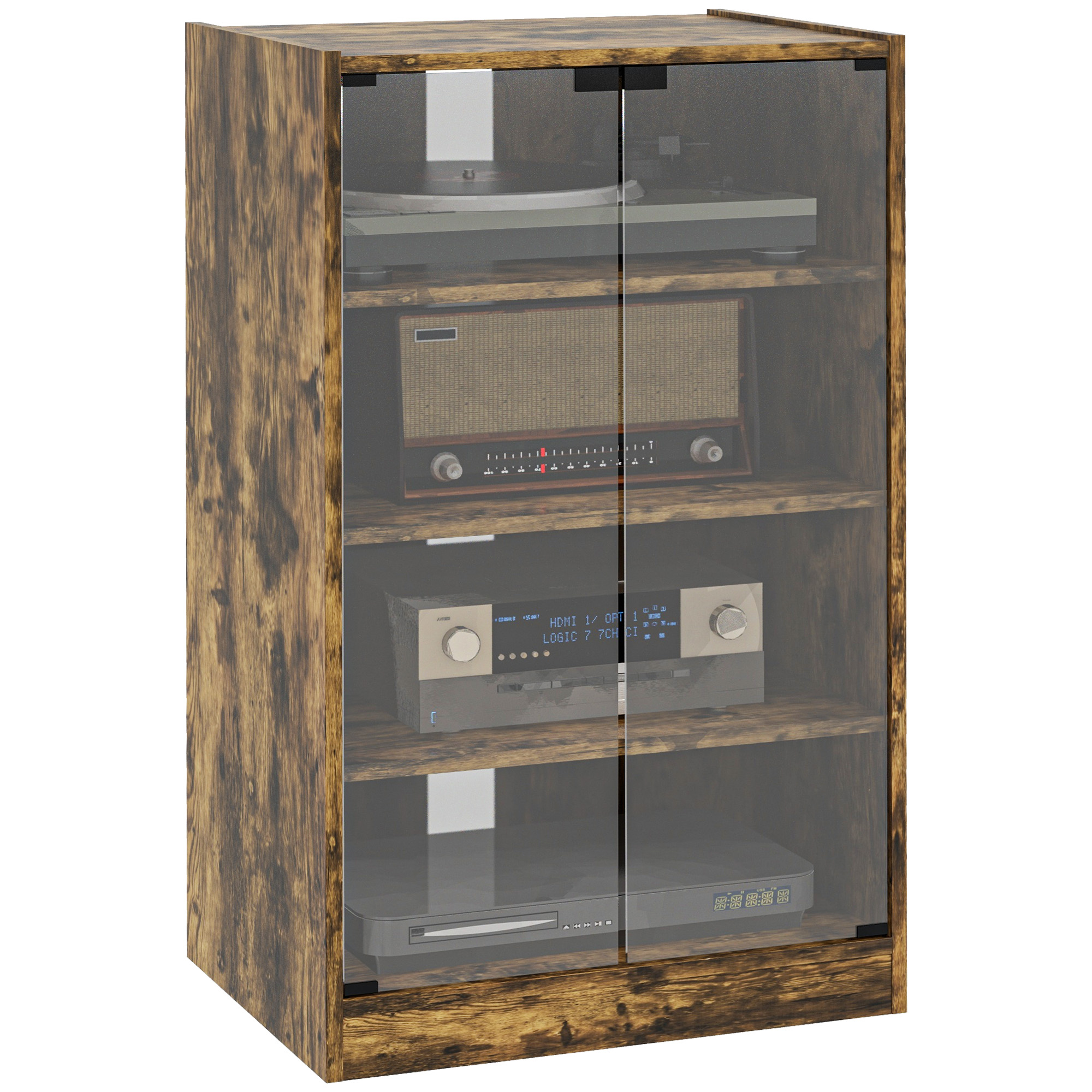 Grande Locking Media Storage with Shaker Doors, Multiple Colors