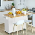 thumbnail image 1 of HOMCOM 50.75" Mobile Kitchen Island Storage Trolley Cart with Dropleaf Top, White, 1 of 10