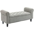 thumbnail image 1 of HOMCOM 50" Bed End Bench with Ottoman and Storage, Gray, 1 of 8