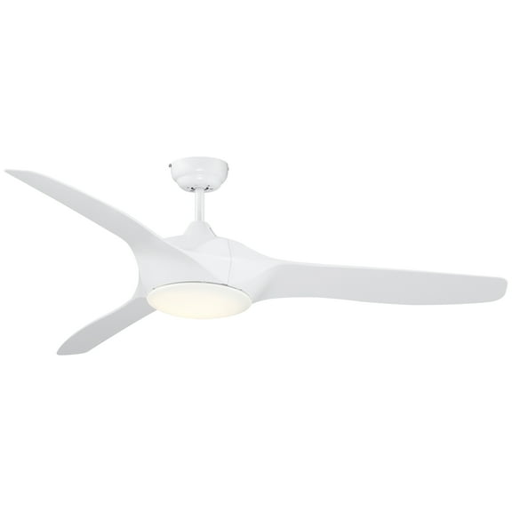 Homiyad 52" Reversible Indoor Ceiling Fan with Light, Modern Mount LED Lighting Fan with Remote Control, for Bedroom, and Living Room, White