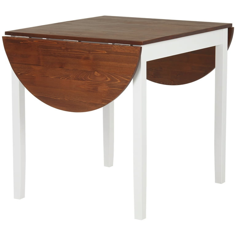 HOMCOM 55 Solid Wood Kitchen Table, Drop Leaf Tables for Small
