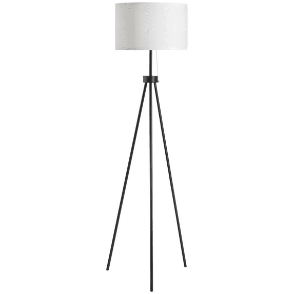 HOMCOM 59.75" Floor Lamp Standing Lamp Fabric Lampshade E26 Lamp Holder Steel Tripod Living Room