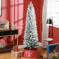 thumbnail image 1 of HOMCOM 6 Foot Artificial Snow Flocked Pencil Christmas Tree, 1 of 9