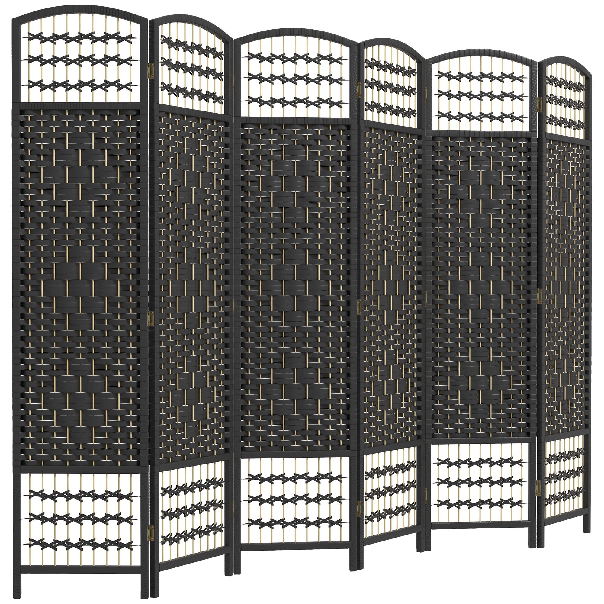 HOMCOM 6 Panel Room Divider, Folding Screen, 5.6', Black