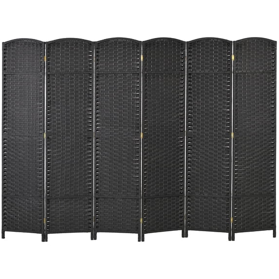 HOMCOM 6 Panel Room Divider Freestanding Folding Privacy Screen Black