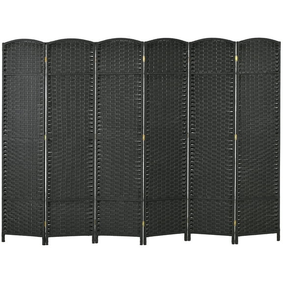 HOMCOM 6 Panel Room Divider Freestanding Folding Privacy Screen Black