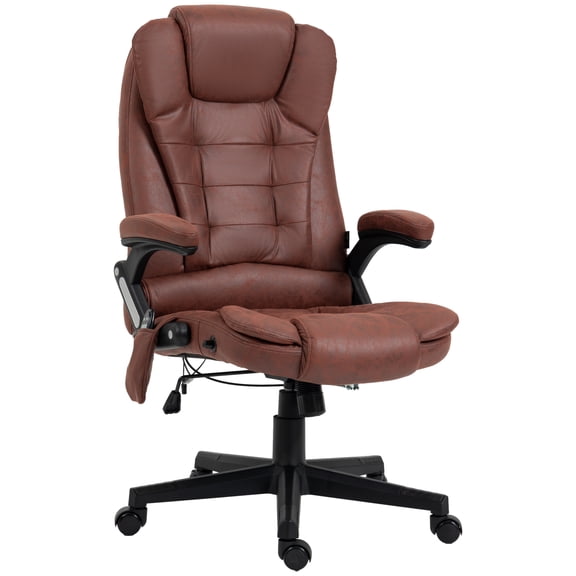 HOMCOM 6 Point Vibrating Massage Office Chair with Heat, Microfiber High Back Executive Office Chair