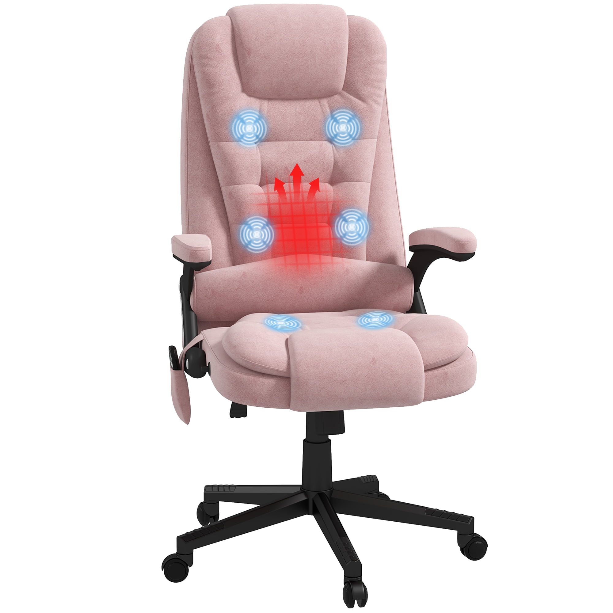 HOMCOM 6 Point Vibrating Massage Office Chair with Lumbar Heat Pink ...