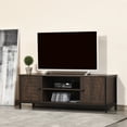 thumbnail image 1 of HOMCOM 60" TV Entertainment Center Cabinet w/ Shelves & Cable Holes, Dark Walnut, 1 of 9