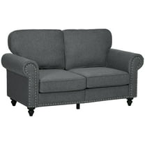 HOMCOM 61" Loveseat Sofa, Mid Century Modern 2 Seater Small Couch