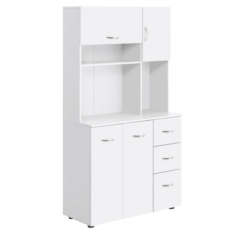 Farmhouse 47” Kitchen Pantry Cabinet, White Freestanding Buffet Cupboa —  Farmhouse Kitchen and Bath