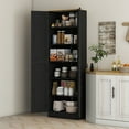 67" Freestanding Kitchen Pantry, 4Door Storage
