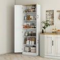 67" Freestanding Kitchen Pantry, 4Door Storage