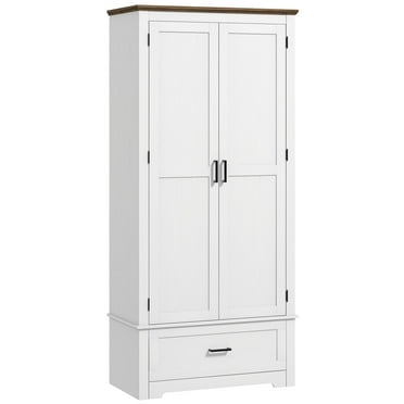 HOMCOM 69" Tall Kitchen Storage Cabinet with Adjustable Shelves, White